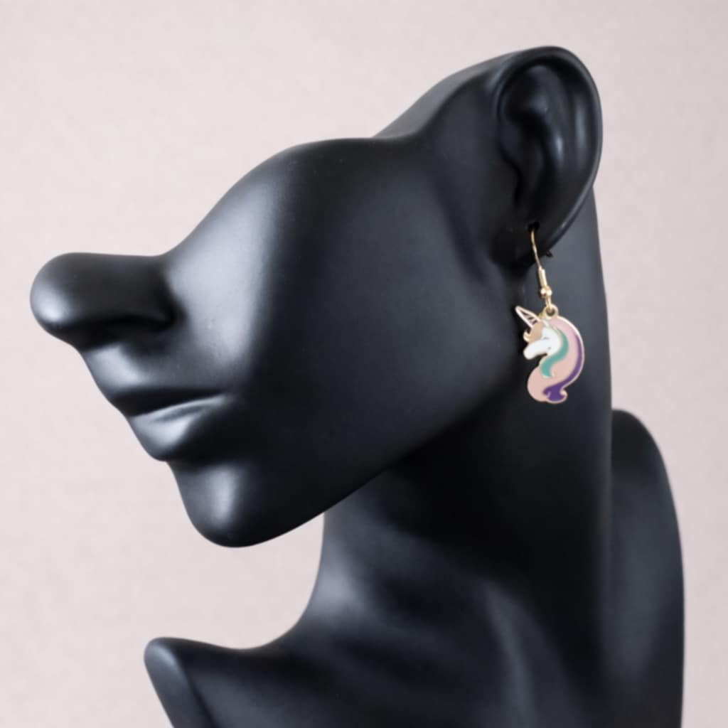 Pendantes dorées Licorne