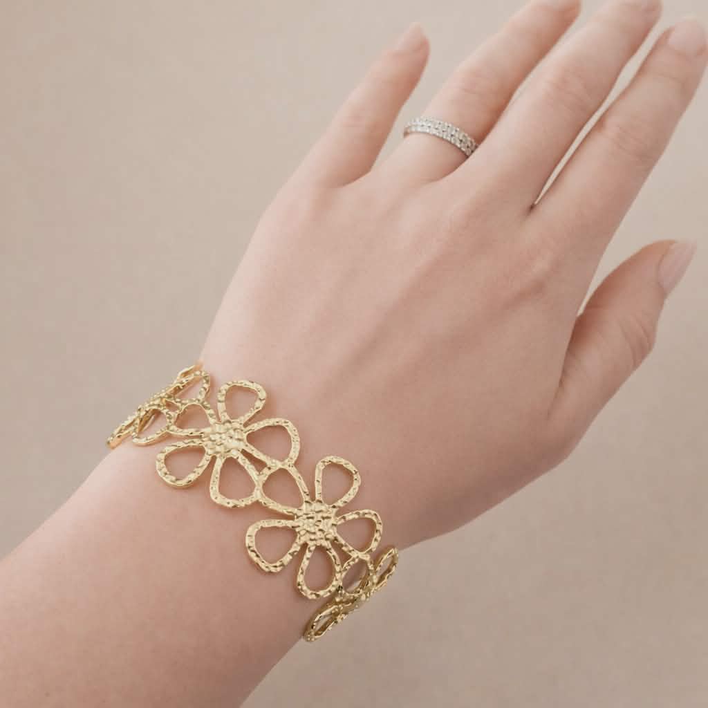 Bracelet doré manchette Elodie
