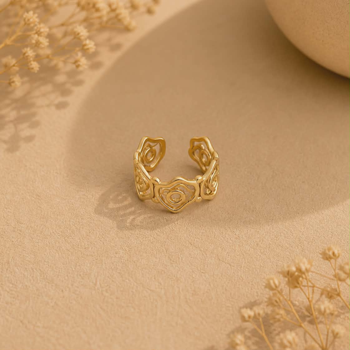 Bague dorée Aya