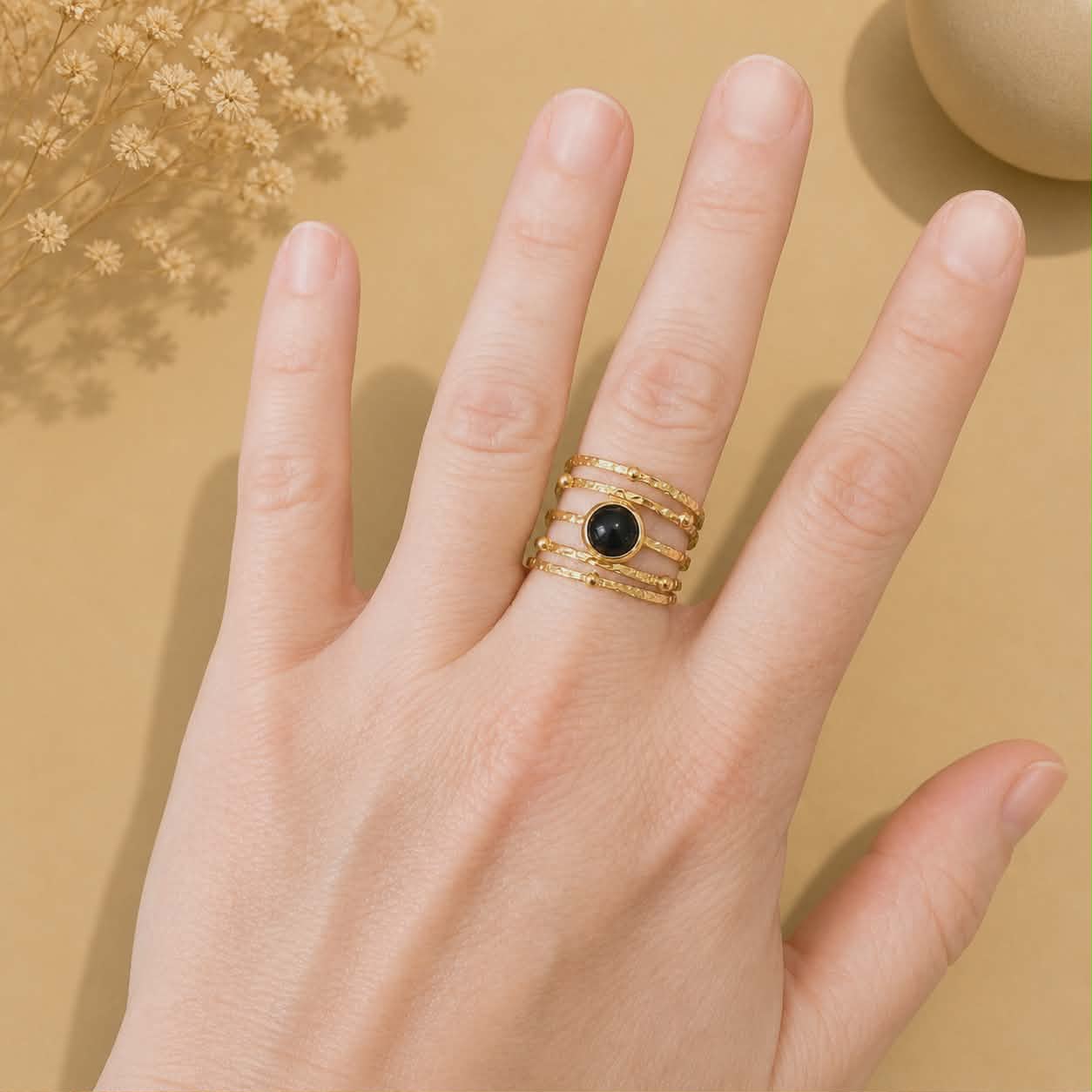 Bague dorée Ysaline