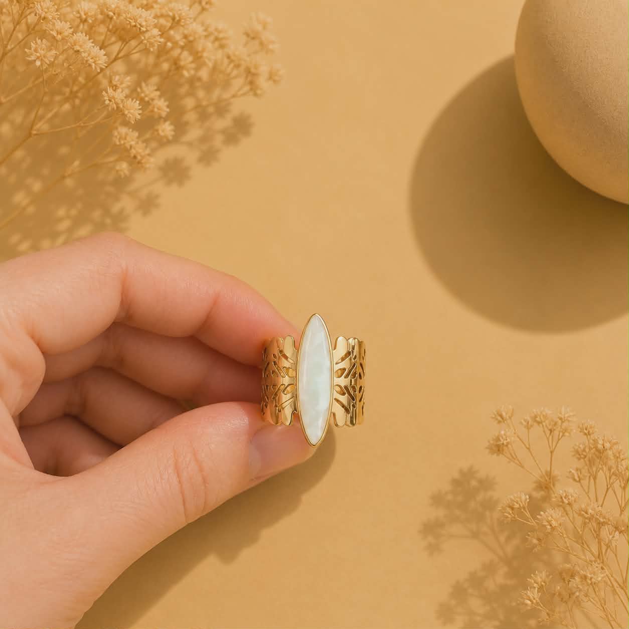 Bague dorée Lison