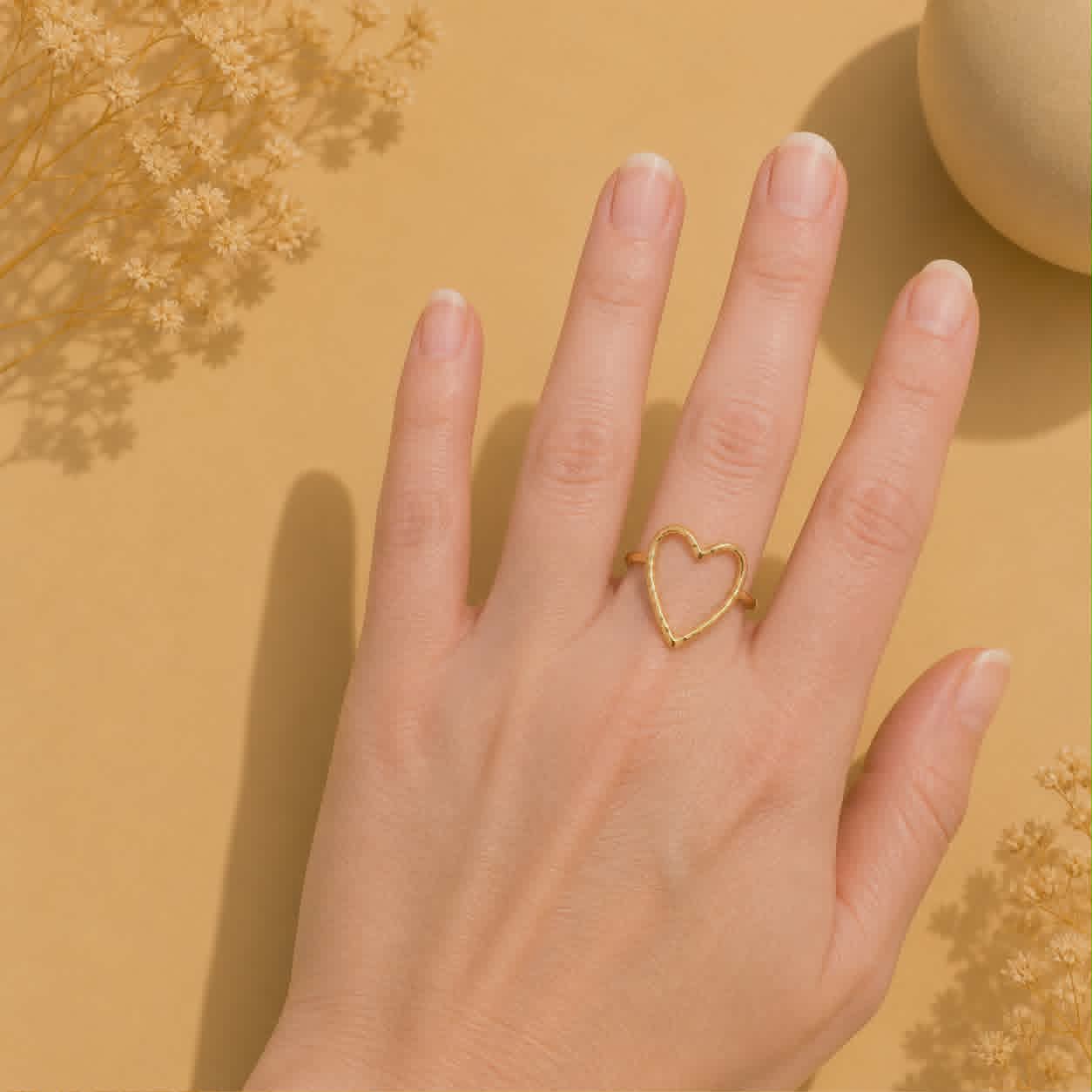 Bague dorée coeur
