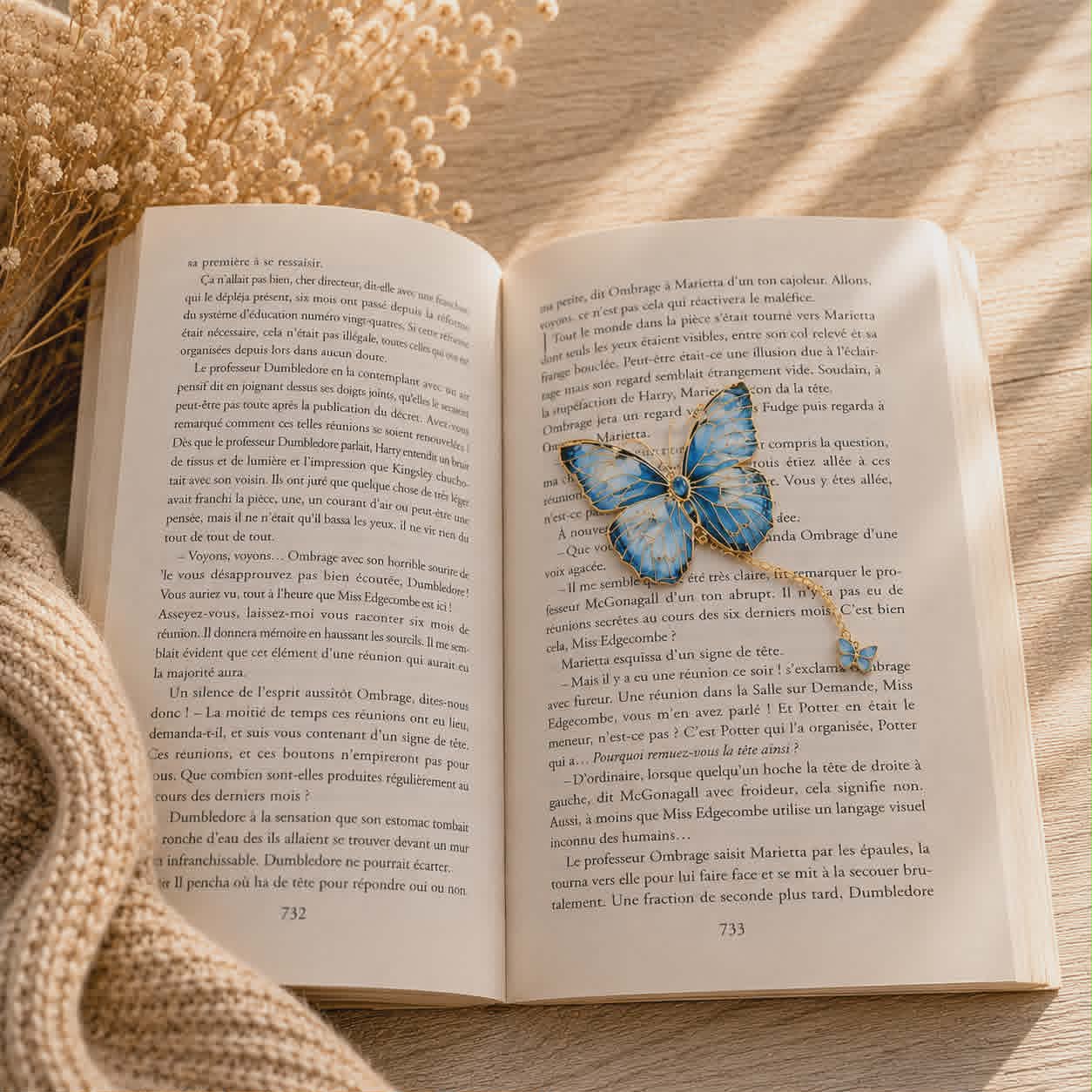 Marque page papillon bleu 1