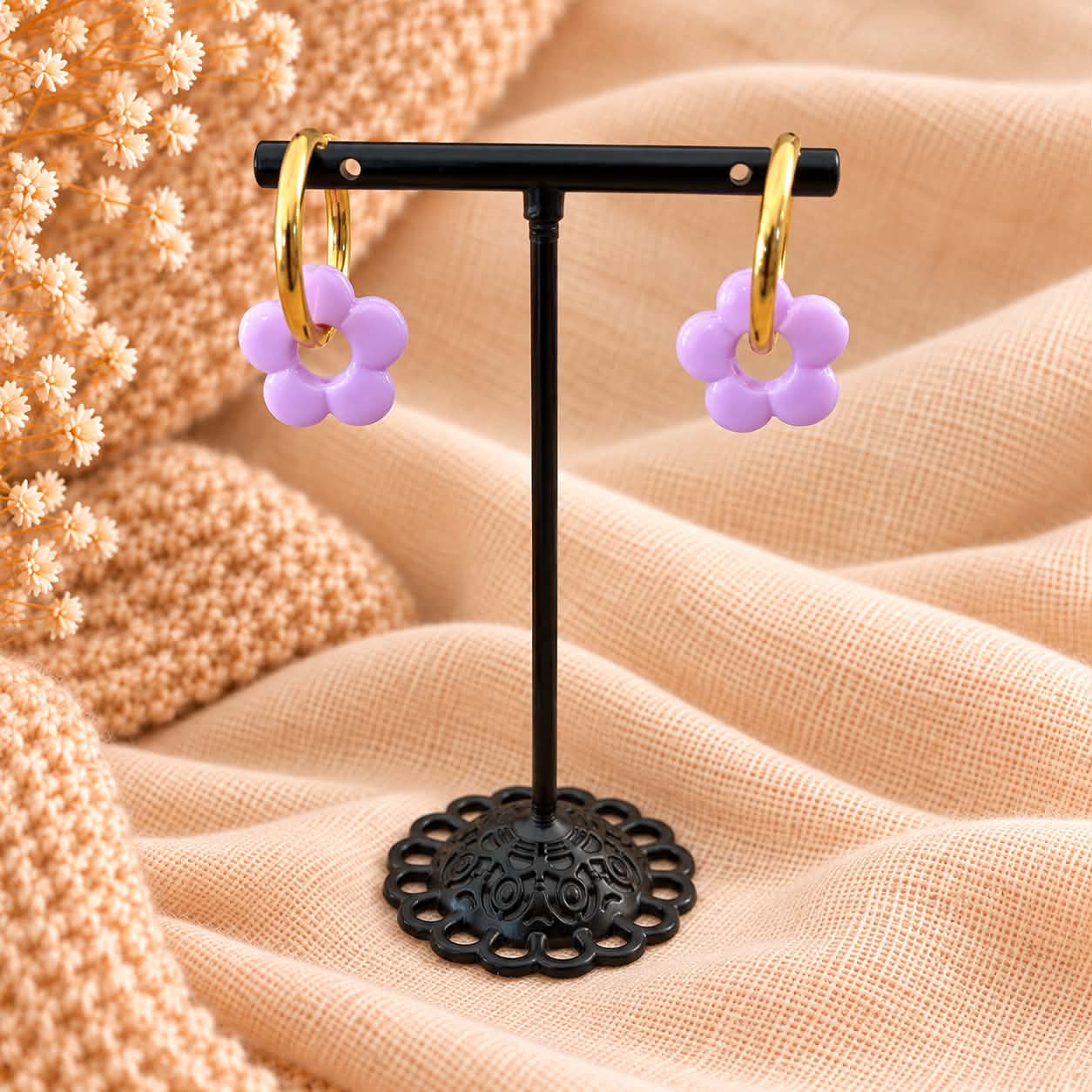 Box 3 paires de boucles - Fleurs pastel 3