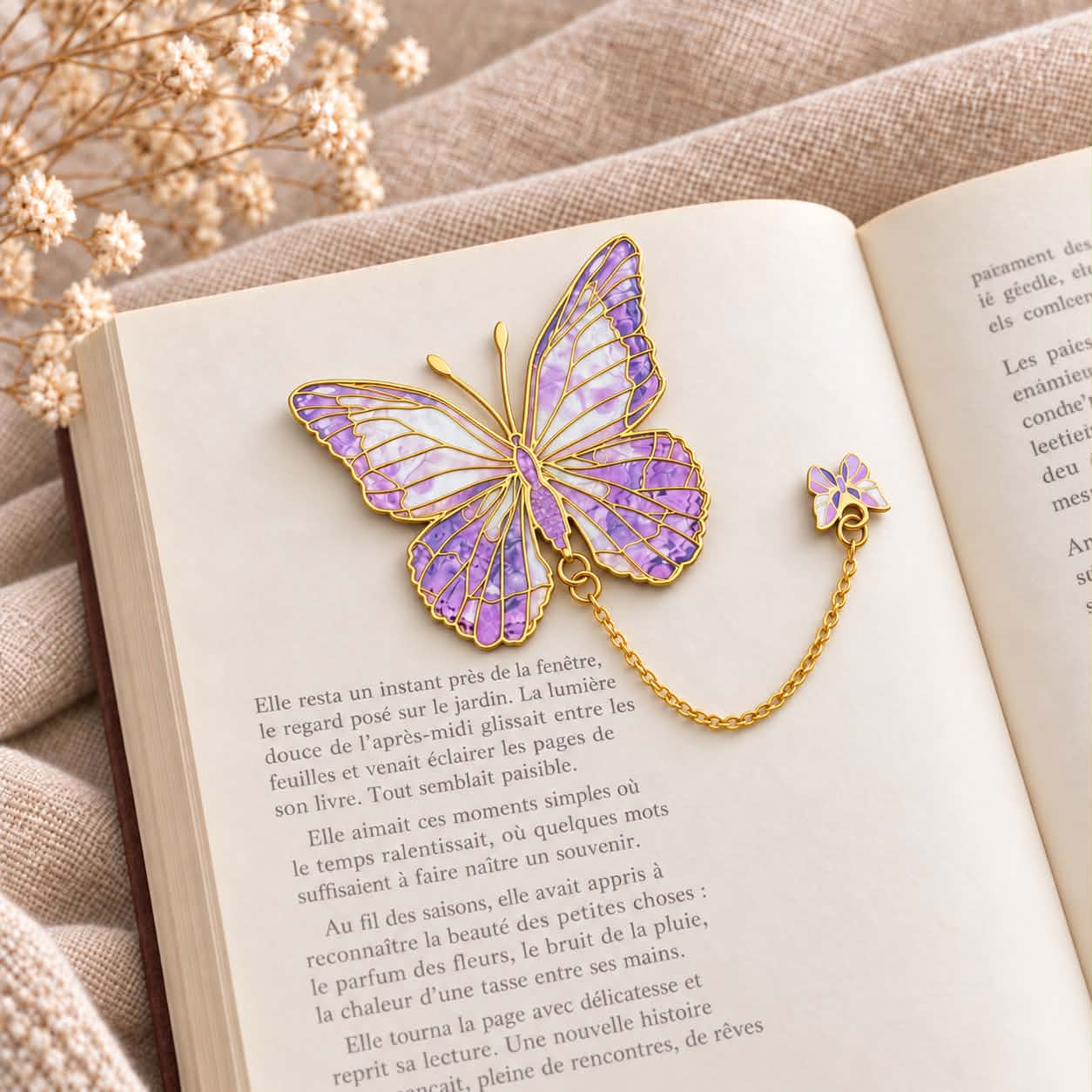 Marque page Papillon violet 1