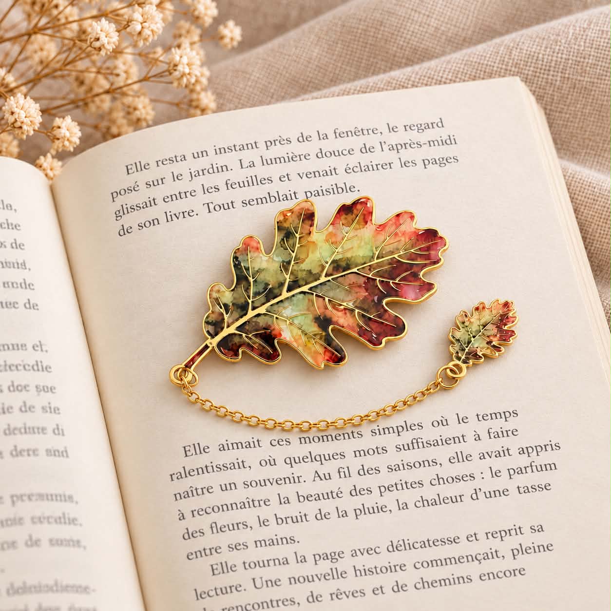 Marque page feuille de chêne