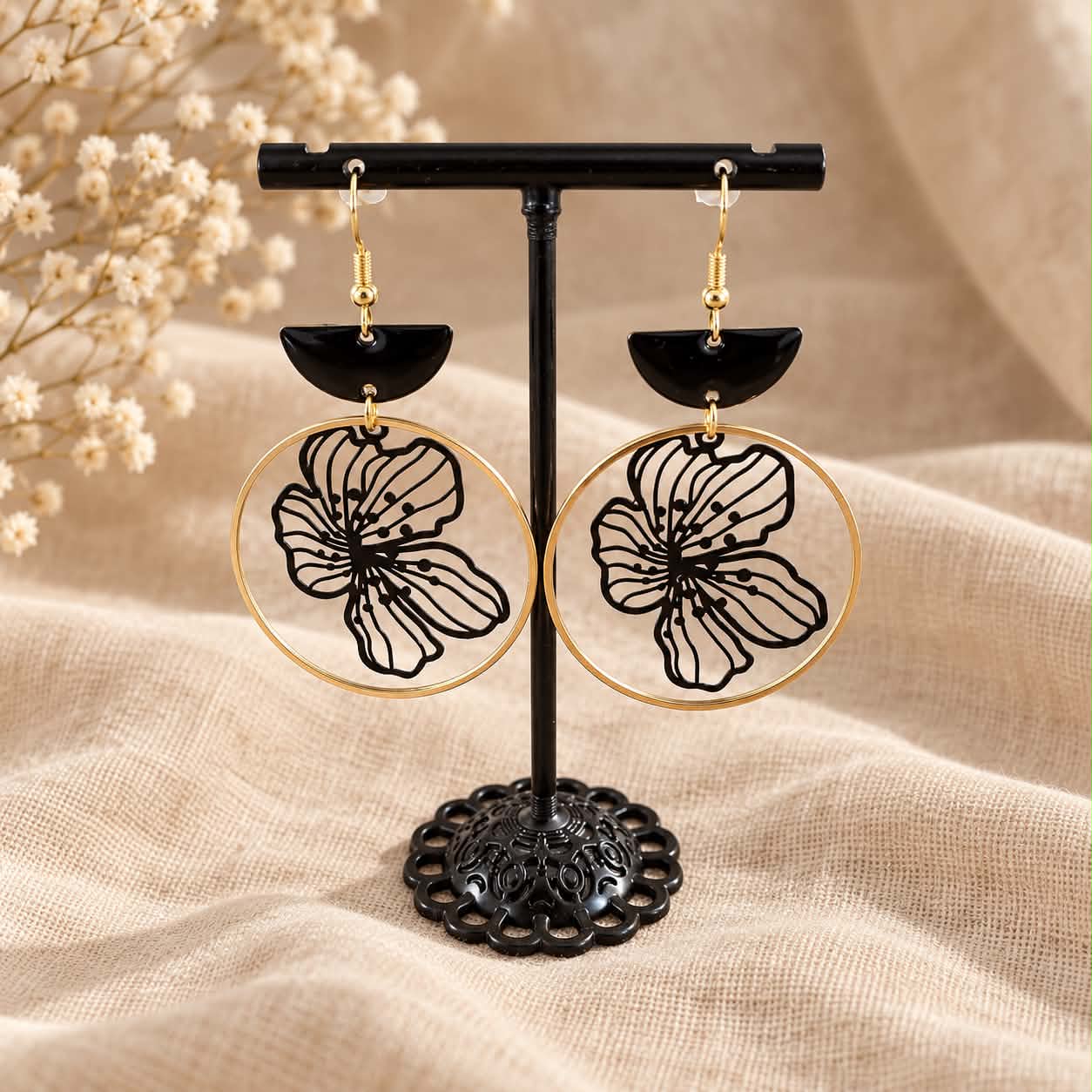 Pendantes dorées Ombelle