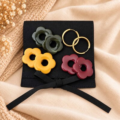 Box 3 paires de boucles - Fleurs Automnales