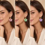 Box 3 paires de boucles - Fleurs pastel 4