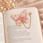 Marque page Papillon rose