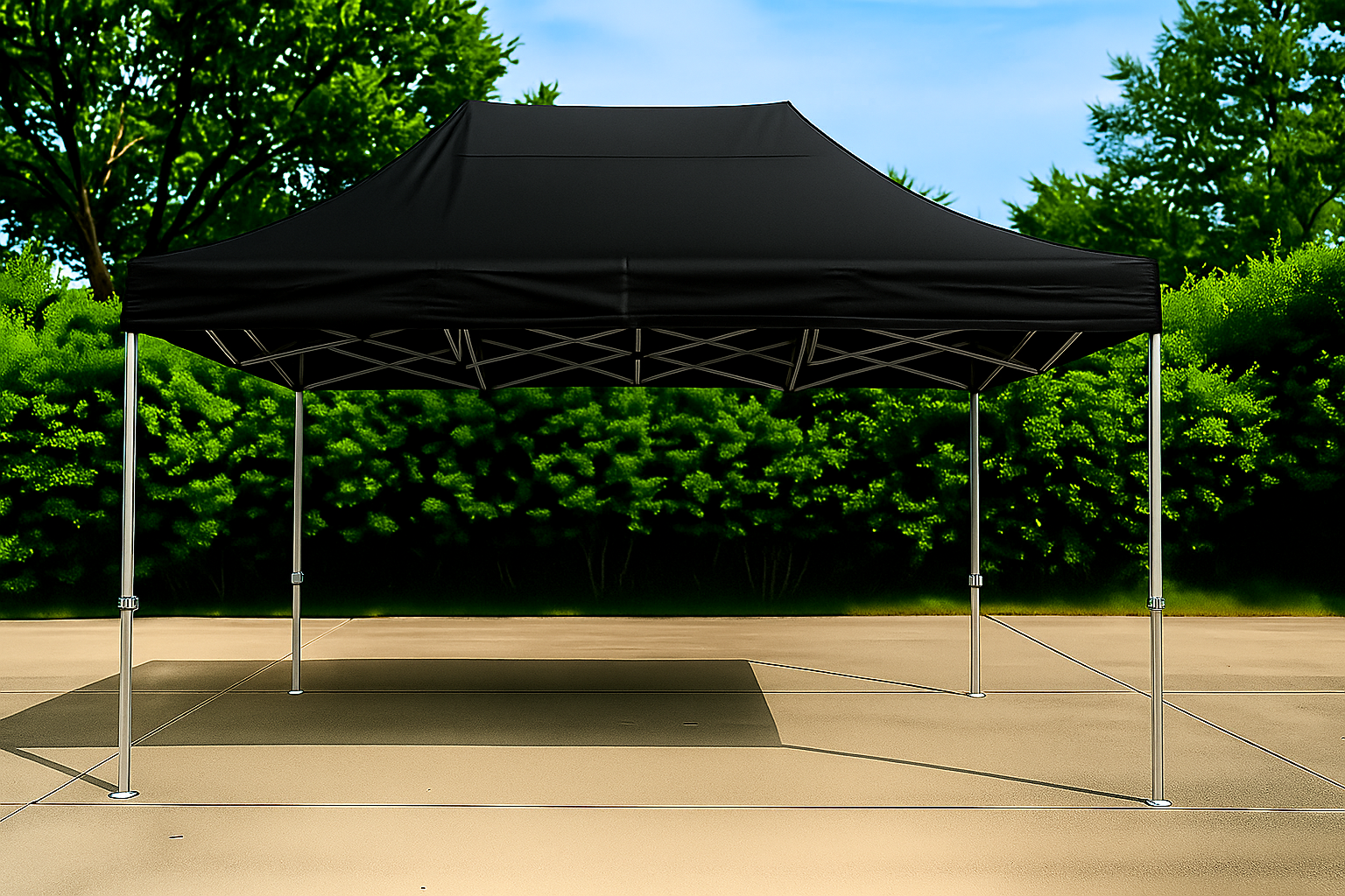 tente pliante 3x4,5 noir sans paroie