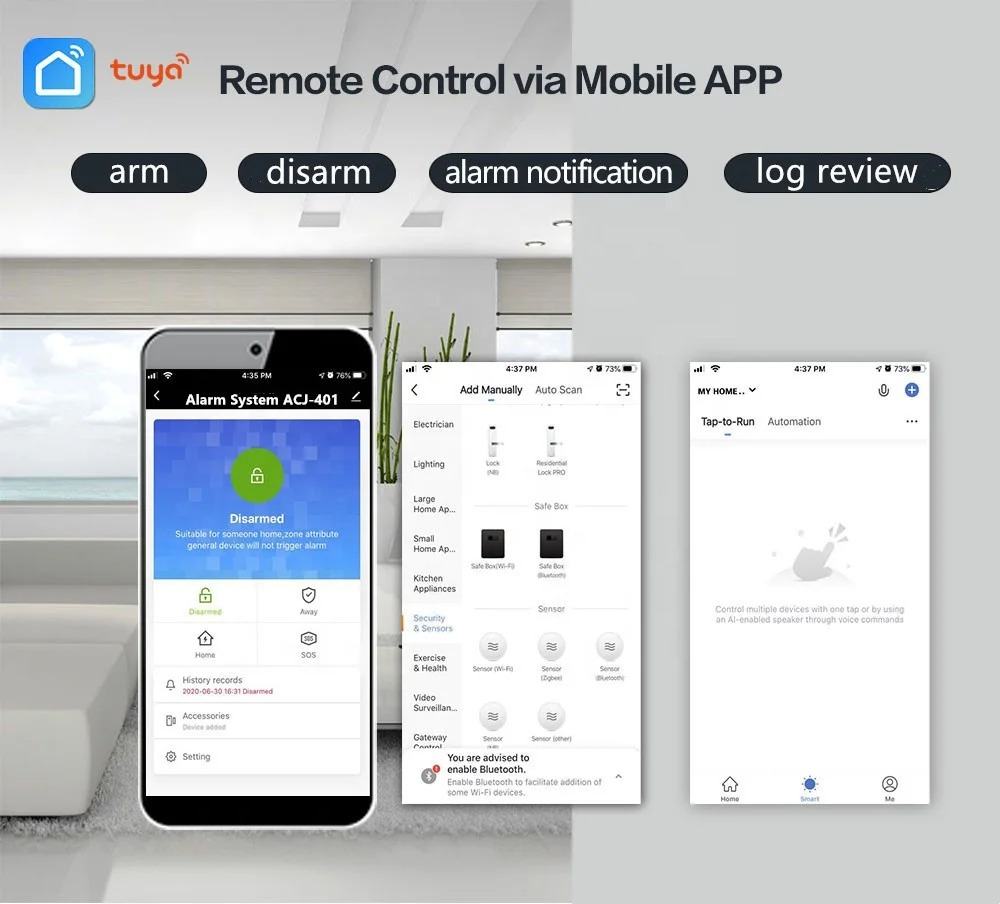 Application pour centrale dalarme