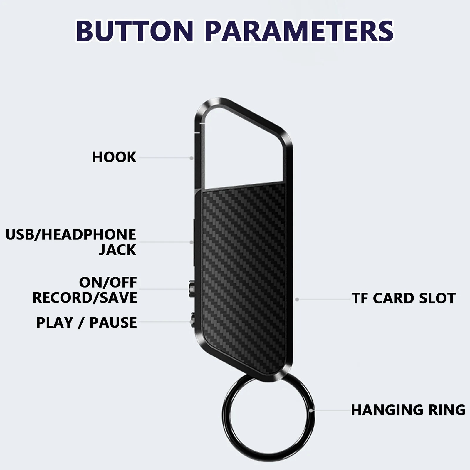 Porte clé enregistreur microphone espion