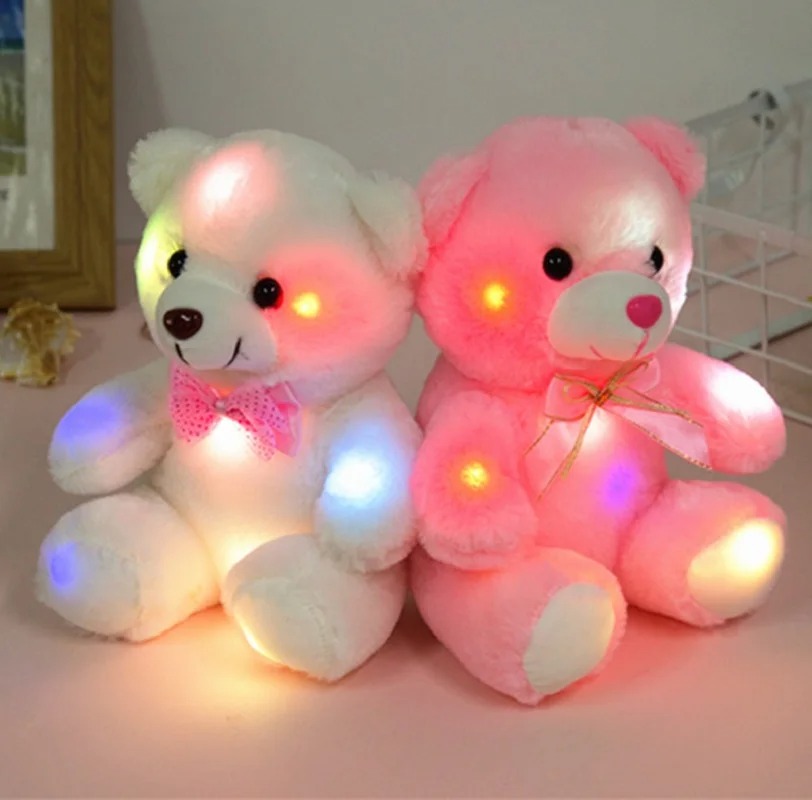 Ours en peluche caméra espion longue autonomie 4K UHD WiFI Blanc et Rose avec Led