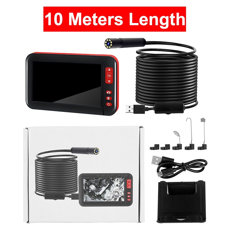 Endoscoop inspectiecamera met 4,3 inch scherm – met opgerolde kabel en accessoires