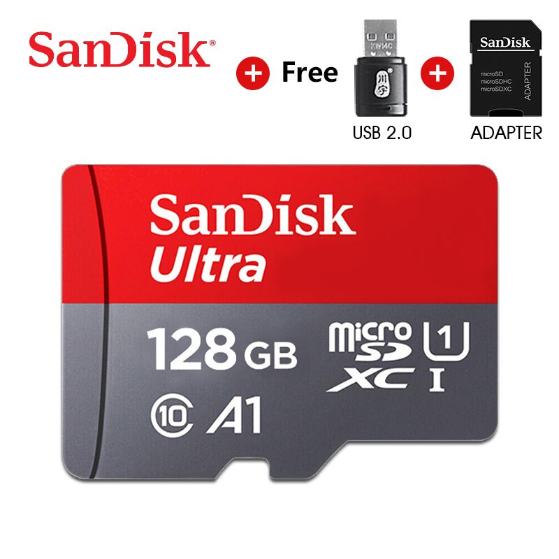 SanDisk Ultra microSD-kaart met USB- en SD-adapter