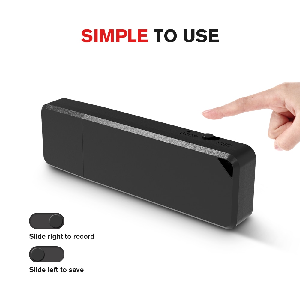USB-stick met verborgen audiorecorder – audio-opname in een illustratie