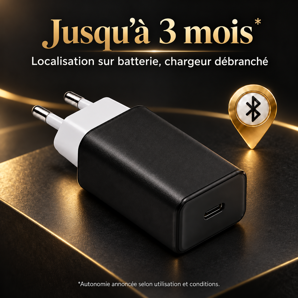 Lader met Bluetooth-tracker: opgegeven accuduur tot 3 maanden voor locatiebepaling