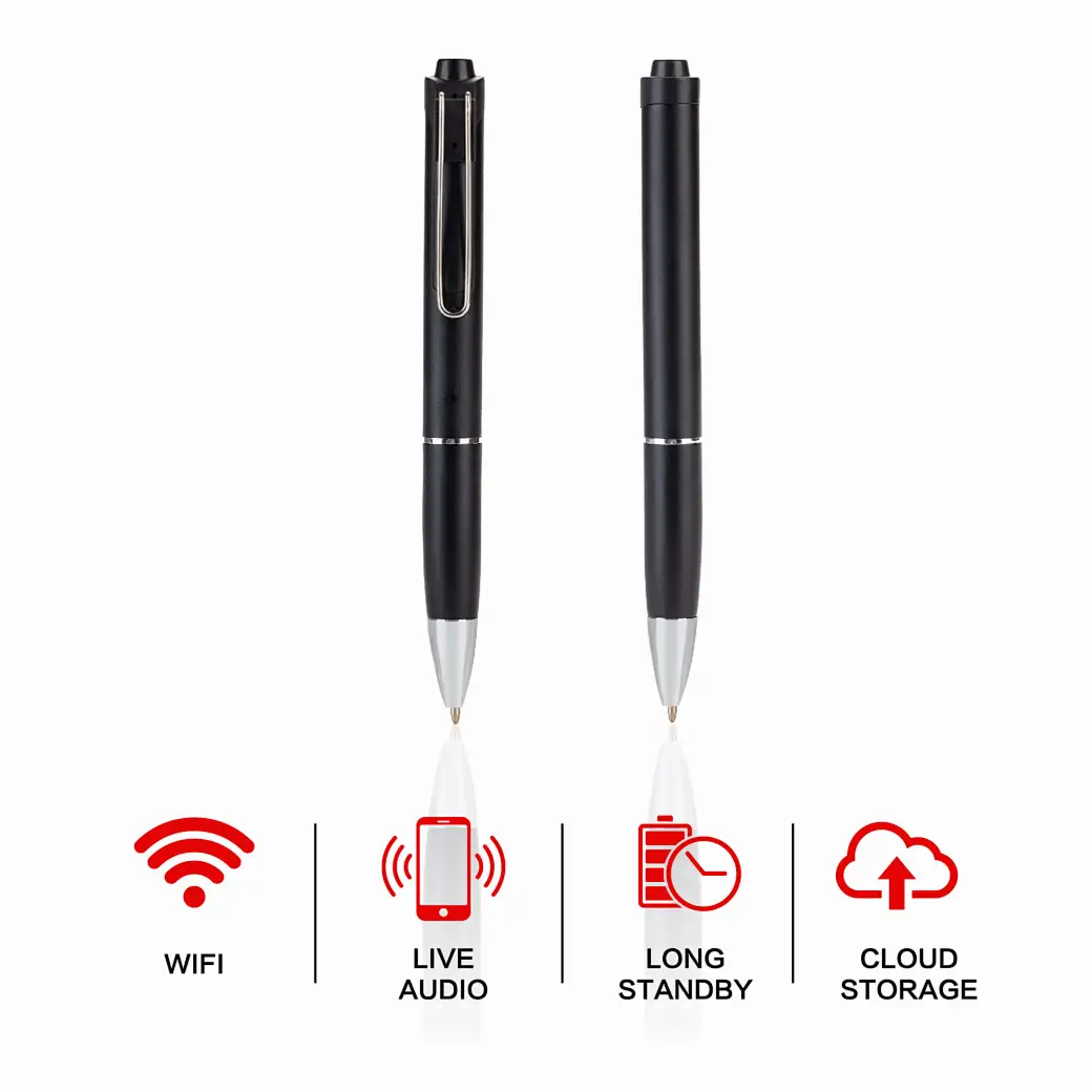Stylo micro espion WiFi direct live et enregistrement
