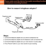Adapter vaste telefoonlijn met 3,5 mm jack – bediening op afstand afgebeeld