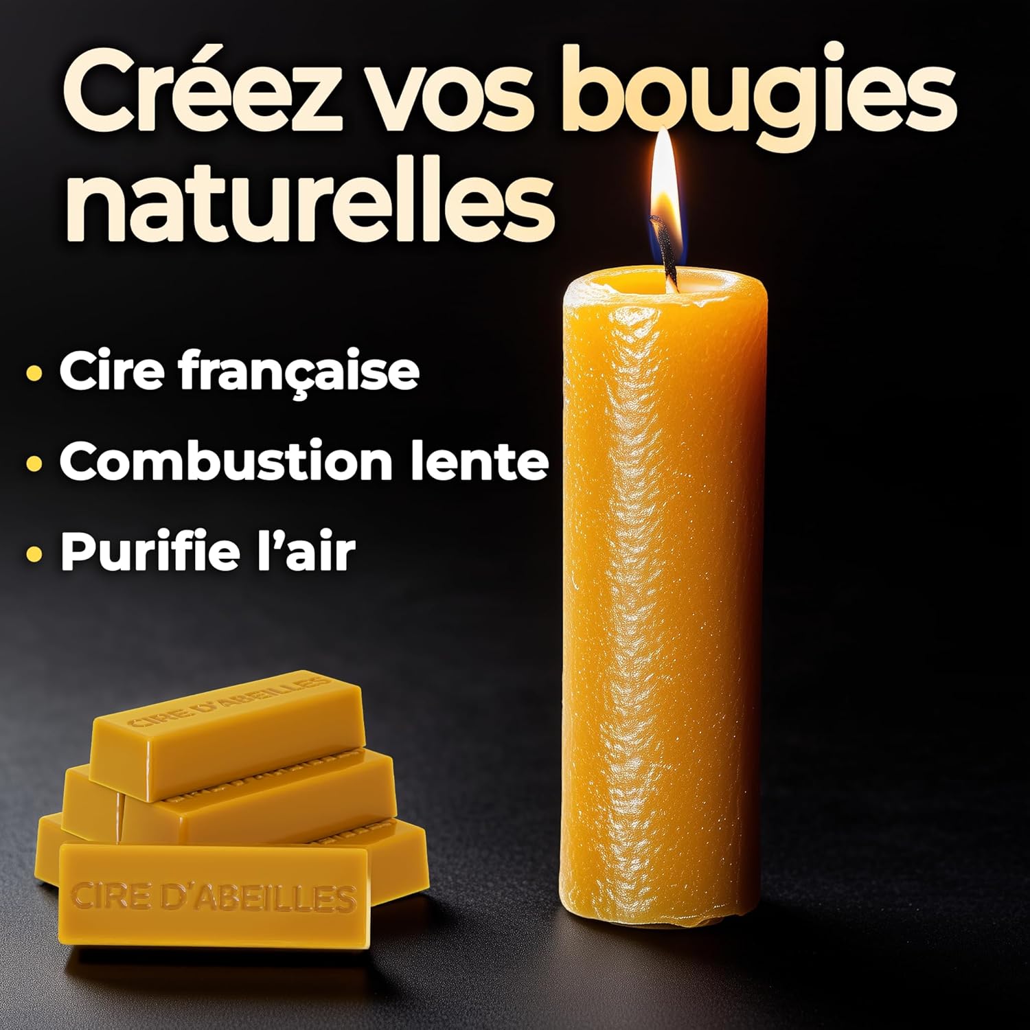 Granulés Cire Pure Cire D'Abeille 100% Naturelle Materialix - 100g - Triple Filtrée - Qualité Alimentaire - Pour Bougies, Cosmétiques Cire Apicole Qualité Alimentaire