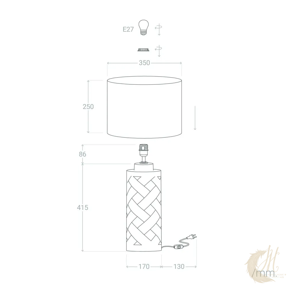 lampe-a-poser-makalu-blanc-mesures