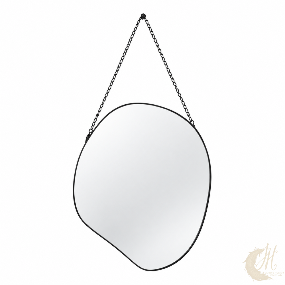 miroir-forme-libre-metal-noir-chainette