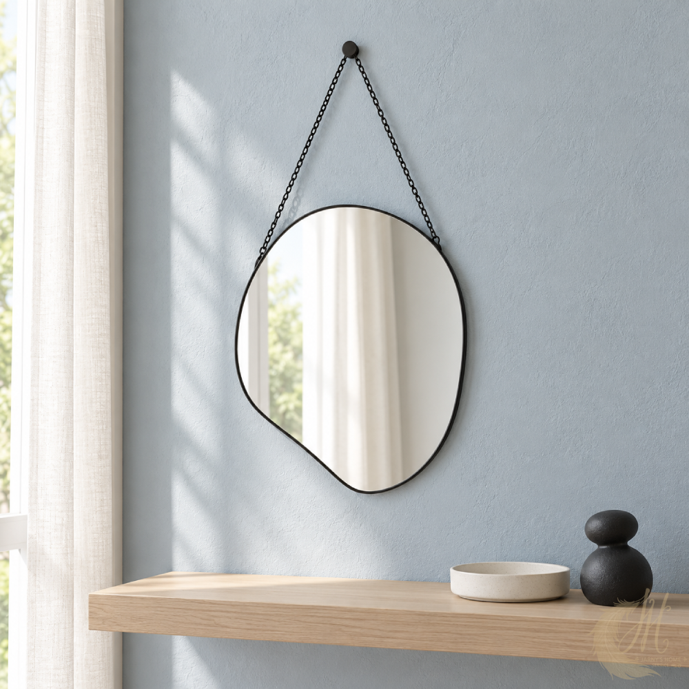 miroir-forme-libre-metal-noir-chainette-ambiance