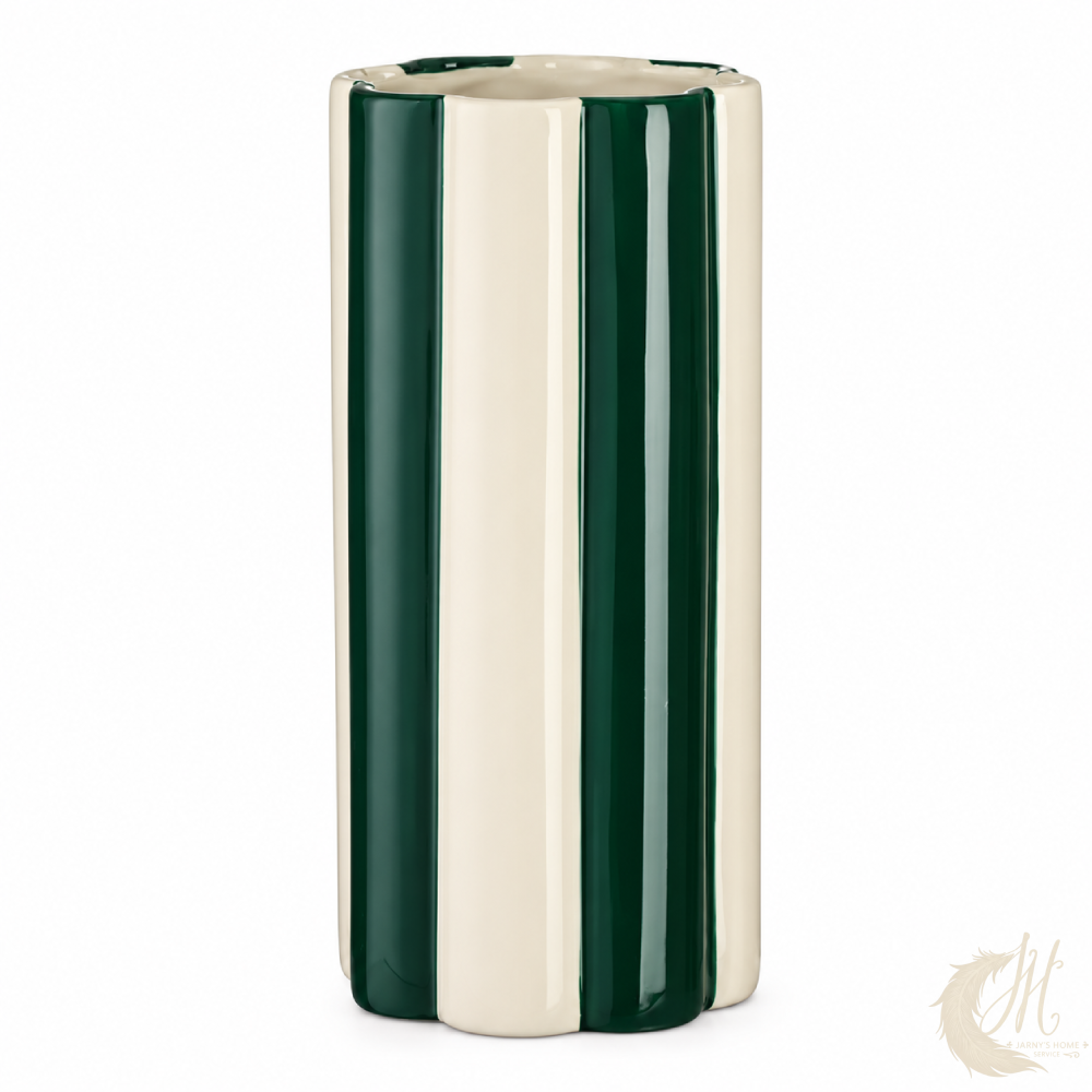 vase-ceramique-raye-vert-creme
