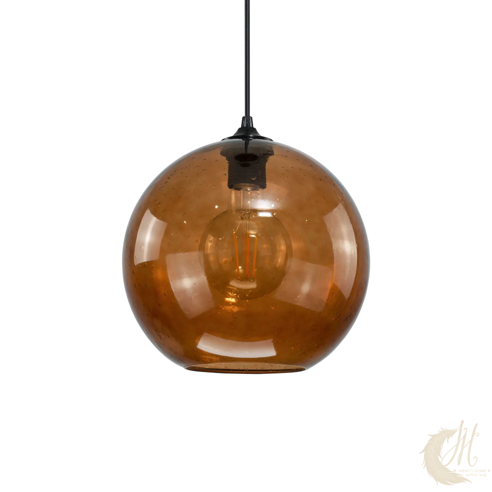 suspension-buline-verre-bulle-marron
