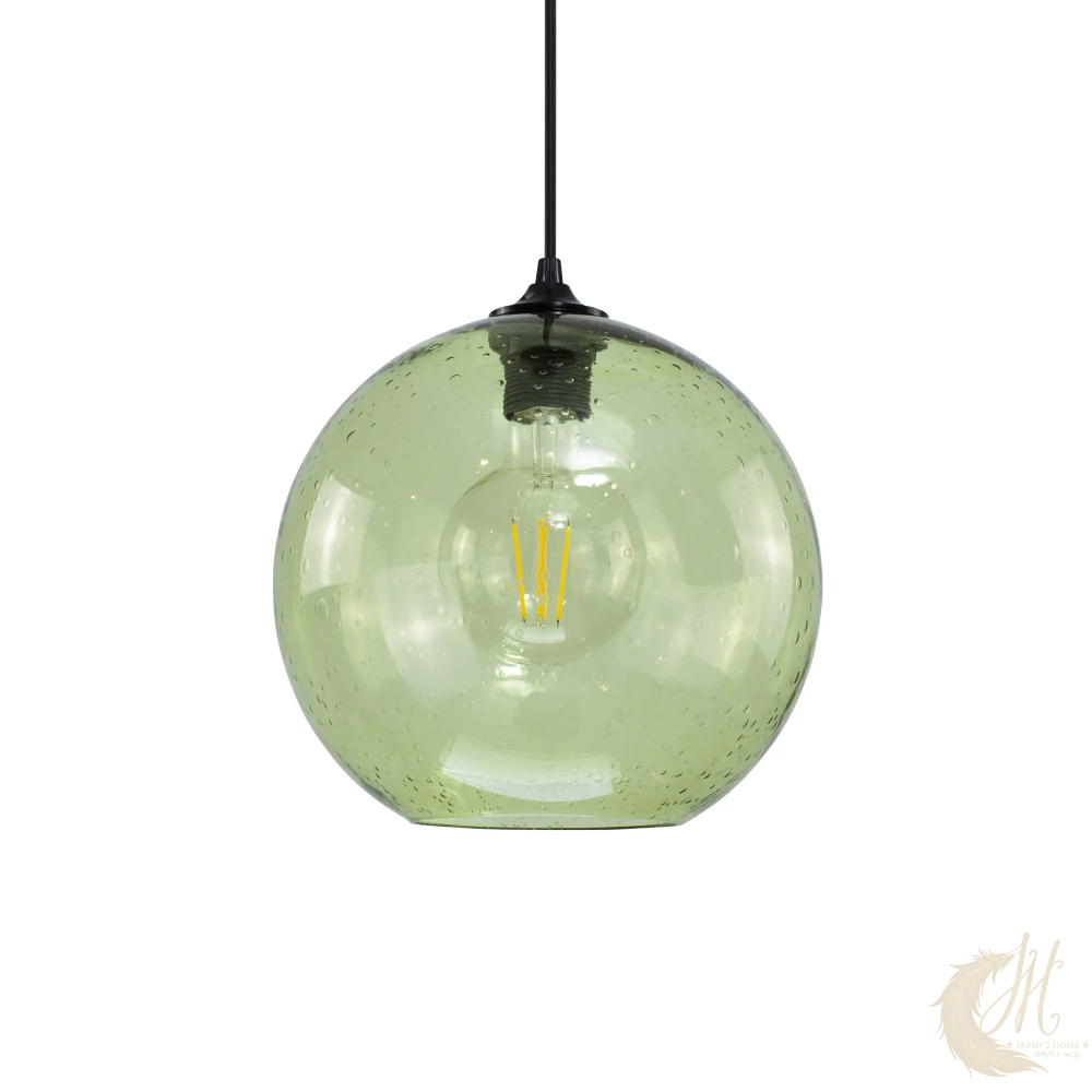 suspension-buline-verre-bulle-vert