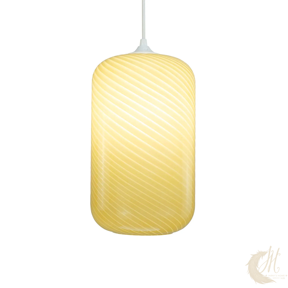suspension-harlo-verre-twiste-jaune-allume