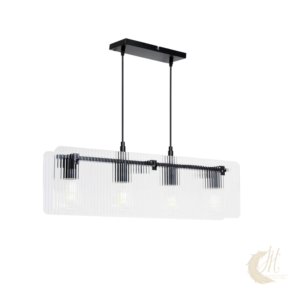 suspension-bosca-verre-strie-4-lumieres