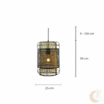 suspension-nautil-noir-dore-mesures
