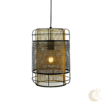 suspension-nautil-noir-dore