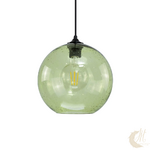 suspension-buline-verre-bulle-vert