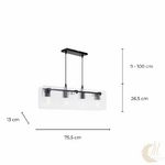 suspension-bosca-verre-strie-4-lumieres-mesures