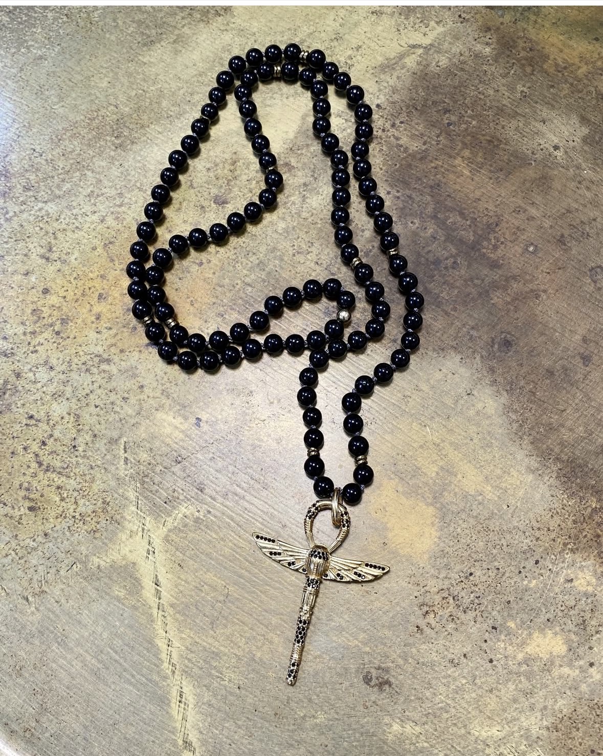 sautoir-spinelle-noire-6mm-hematite