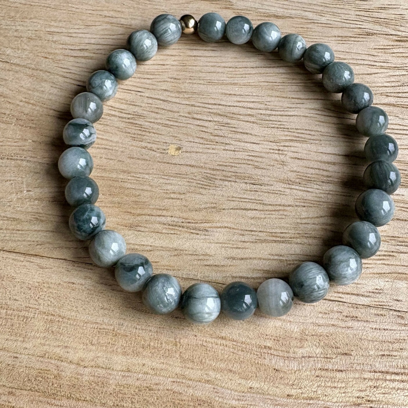 Bracelets en œil de chat et hématite dorée 3