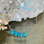 Jonc en turquoise du Tibet et or laminé 14 carats