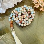 Collier mala de 108 perles nouées à la main