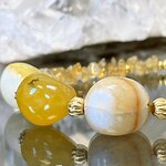 Bracelet artisanal en agates jaunes et citrines