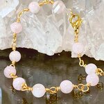 Bracelet artisanal en morganite rose fait main en France