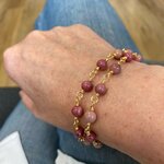 Bracelet double rang en rhodonite, pièce unique 2