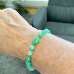 Bracelet en chrysoprase AAA et or laminé, pièce unique 2
