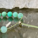 Bracelet en chrysoprase AAA et or laminé, pièce unique 4