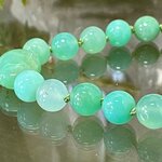 Bracelet en chrysoprase AAA et or laminé, pièce unique 5
