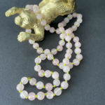 Collier en quartz rose noué à la main, pièce unique 2