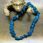 Bracelet en apatite et hématite dorée, pièce unique