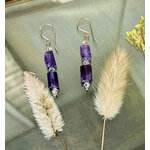 Boucles d’oreilles en améthyste et cristal Swarovski